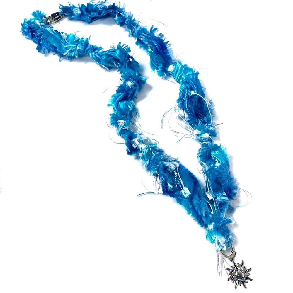 Cloth necklace w/ sun pendant